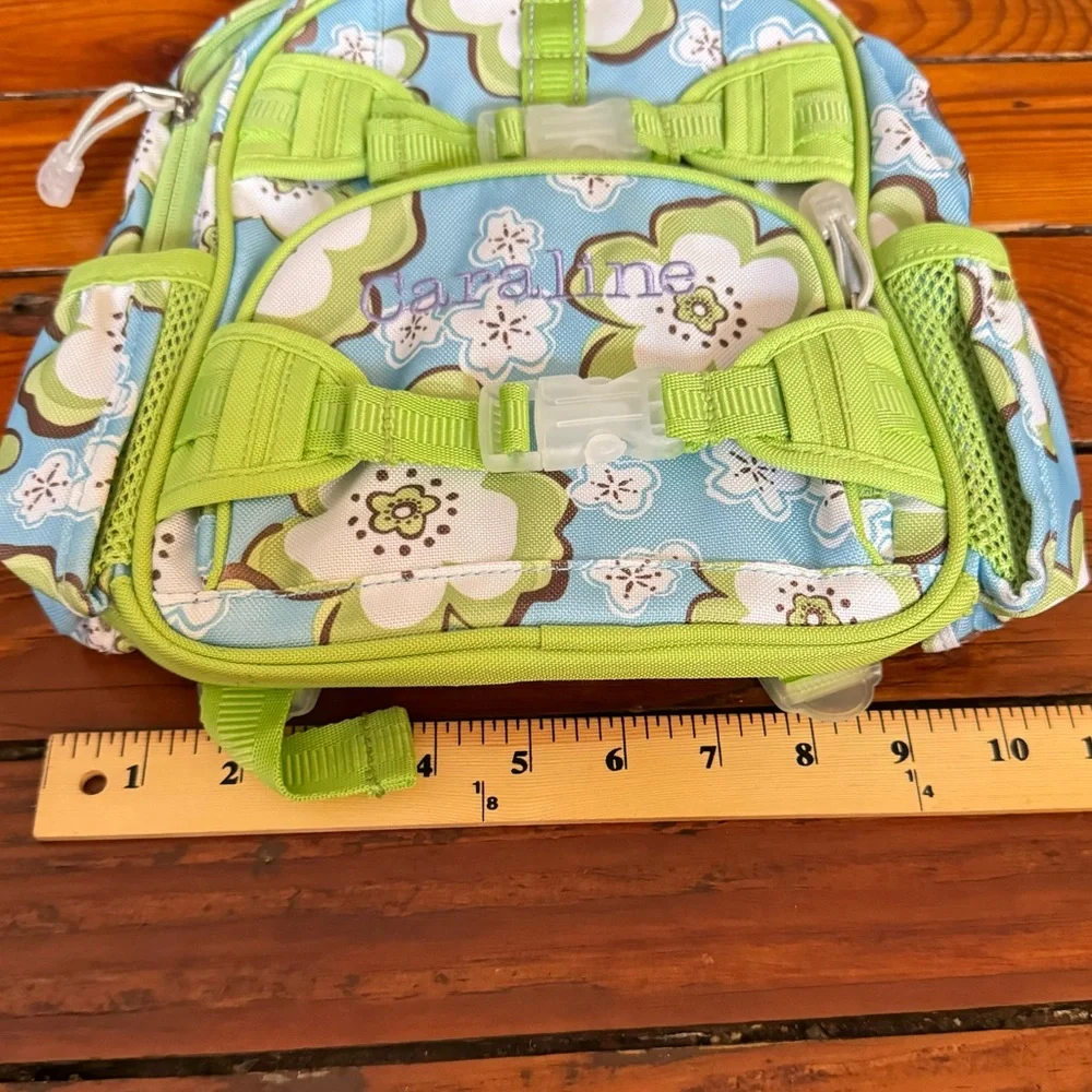 Pottery Barn Mini Backpack Floral Green & Blue Caraline